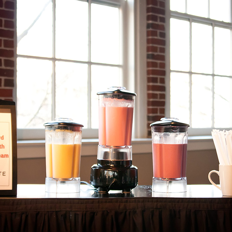 a Pacific Perks smoothie bar set up for an event