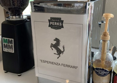the Pacific Perks espresso mobile café at an Esperienza Ferrari event