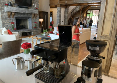 a Pacific Perks espresso mobile café in the lobby at an Esperienza Ferrari event