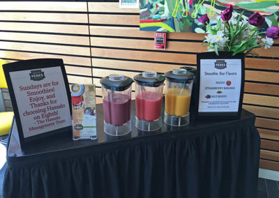 a Pacific Perks smoothie mobile café set up at a Hassalo on Eighth event