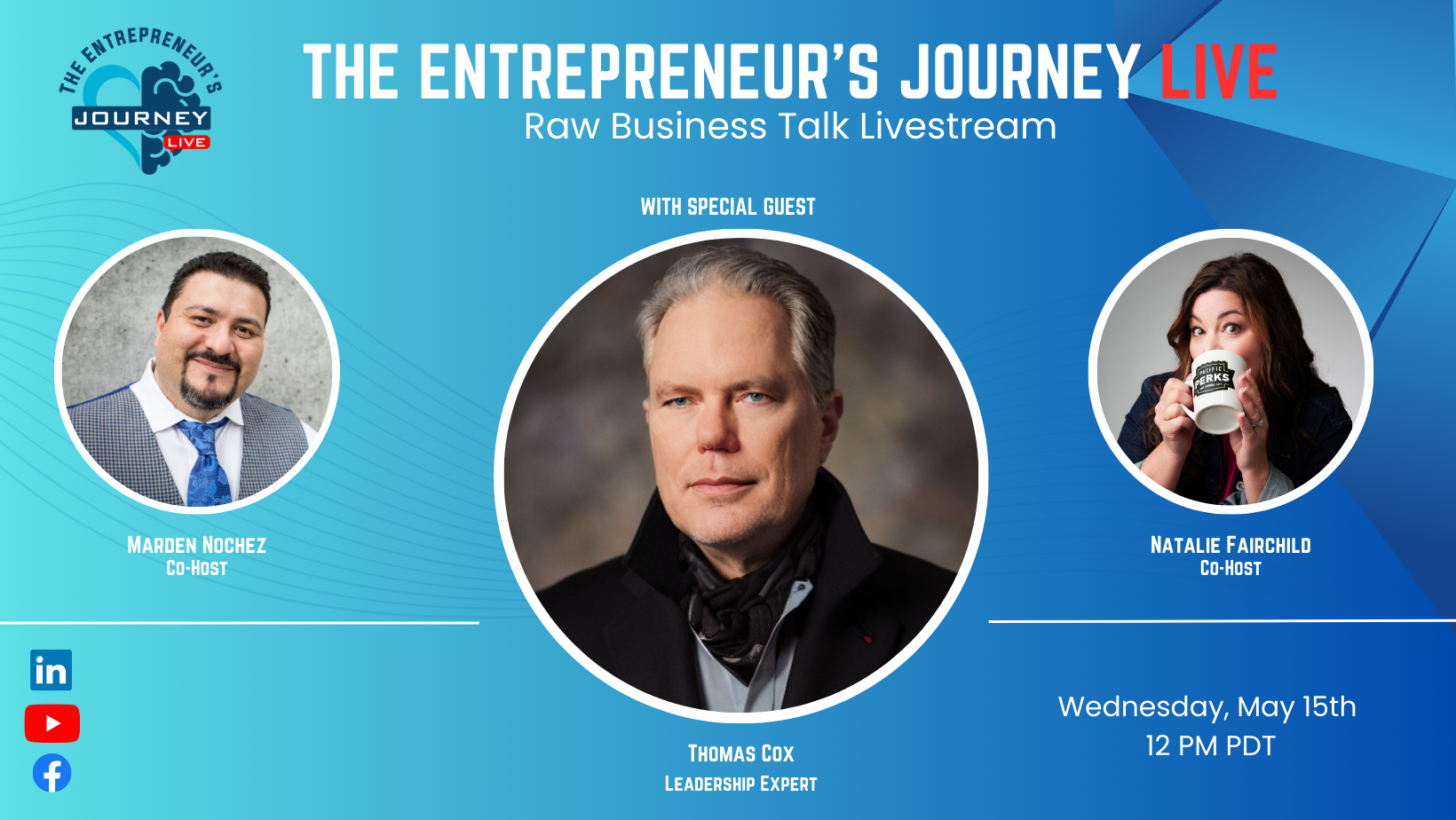 The Entrepreneur's Journey - LIVE podcast with Marden Nochez and Natalie Fairchild with Thomas Cox