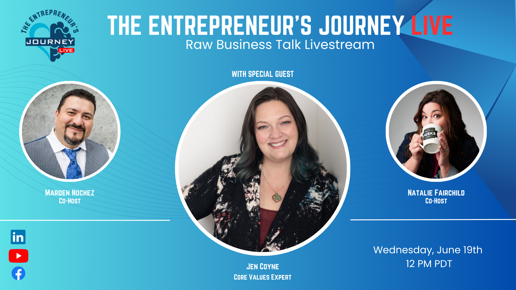 The Entrepreneur's Journey - LIVE podcast with Marden Nochez and Natalie Fairchild with Jen Coyne