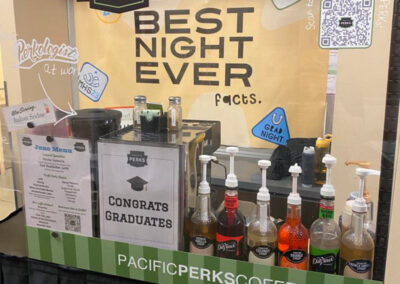 a Pacific Perks coffee bar at a graduation party