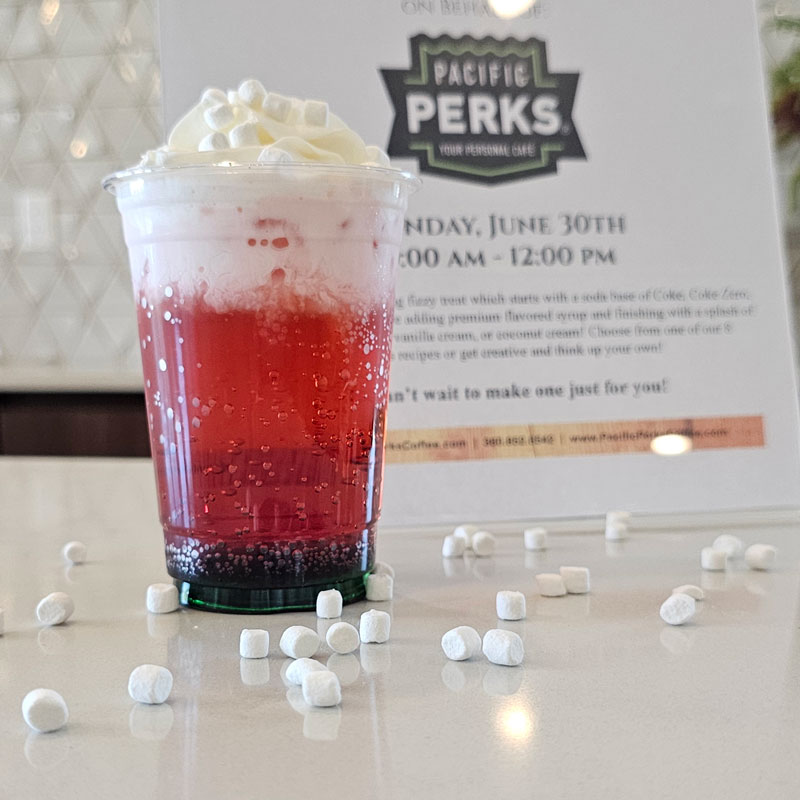 Close up of the Pacific Perks Dirty Soda