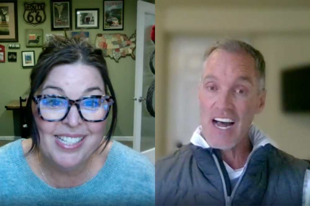 Natalie Fairchild chatting with Eric Helus Natalie Fairchild chatting with Eric Helus