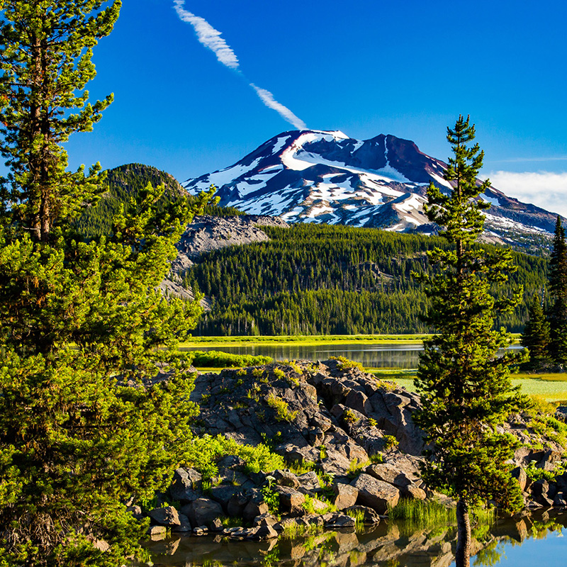 landscape view of South Sister near Bend, Oregon